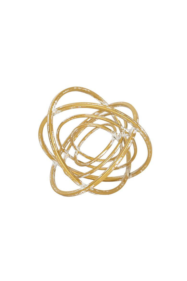 Multiple Ring Decorative Orb Brass Metal, Main, color, Gold