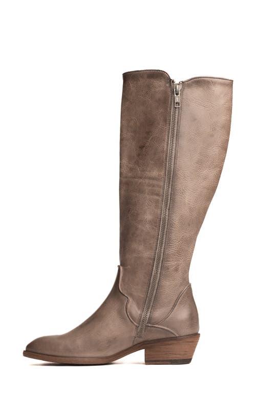 Frye Carson Piping Knee High Western Boot In Gray