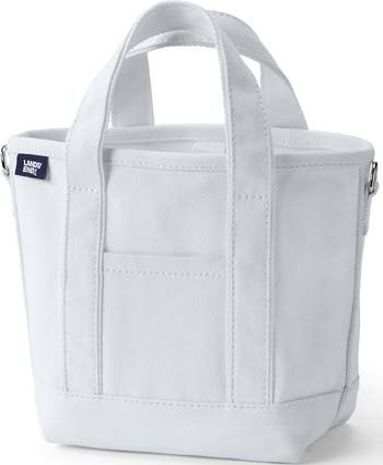 LANDS’END canvas tote bag size M Lands' End Open Top Long Handle Canvas Tote Bag, Natural