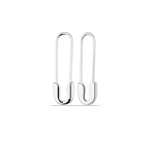 Spero London Sterling Silver Safety Pin Earring In Metallic