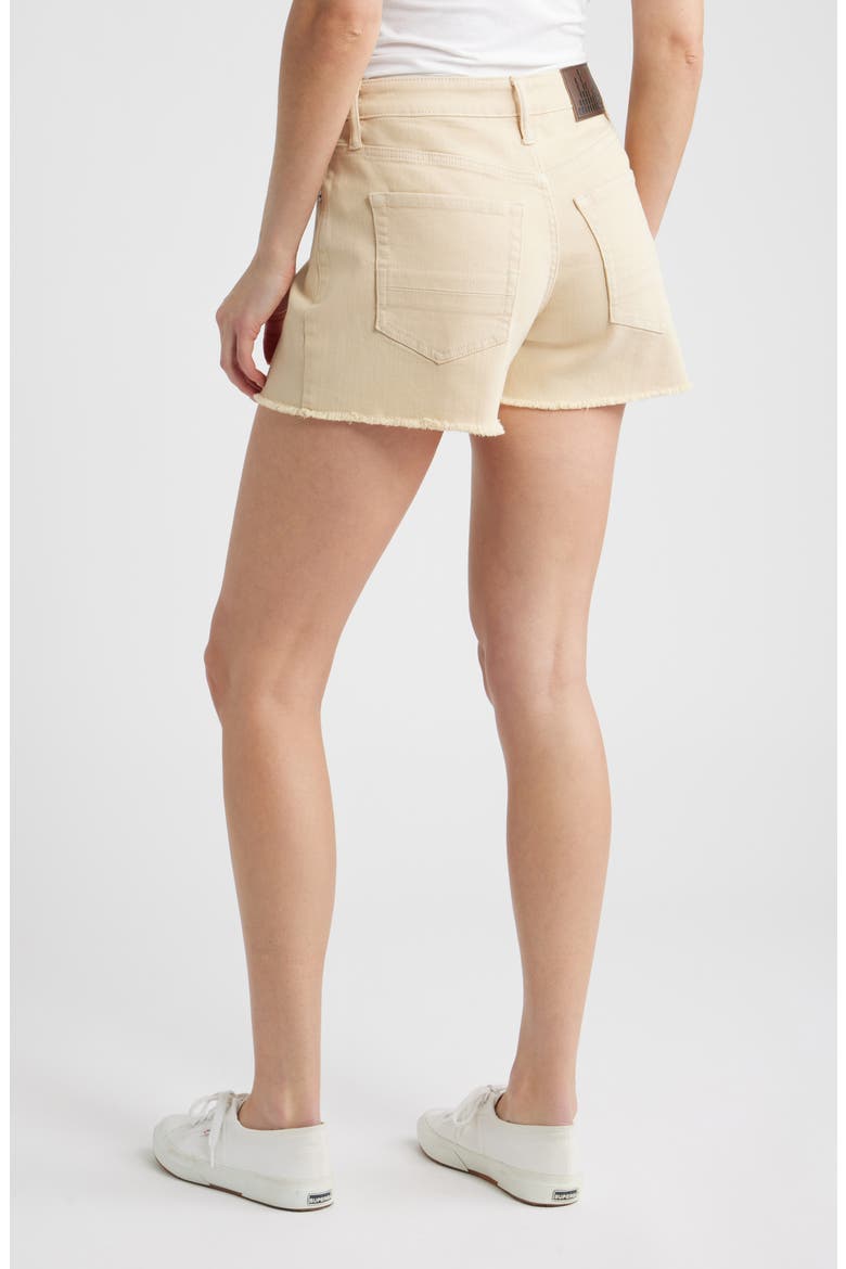 Frayed Hem Cutoff Denim Shorts, Alternate, color, PEARL