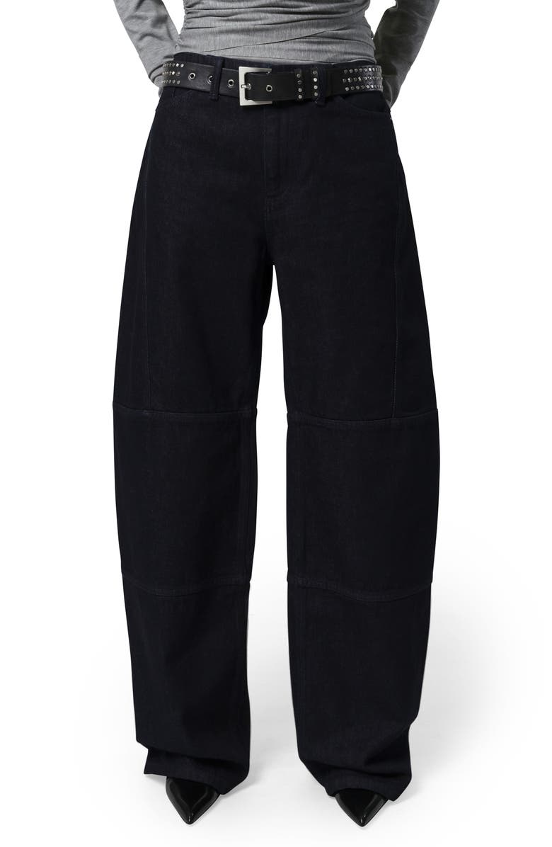 Apparis Wyatt Crop Barrel Jeans, Main, color, Indigo