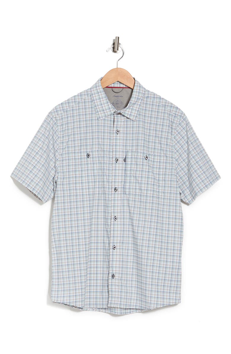 FLAG AND ANTHEM Mini Plaid Print Short Sleeve Shirt, Alternate, color,