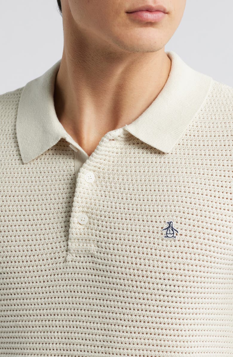 Original Penguin Long Sleeve Cotton Mesh Polo Sweater, Alternate, color, 