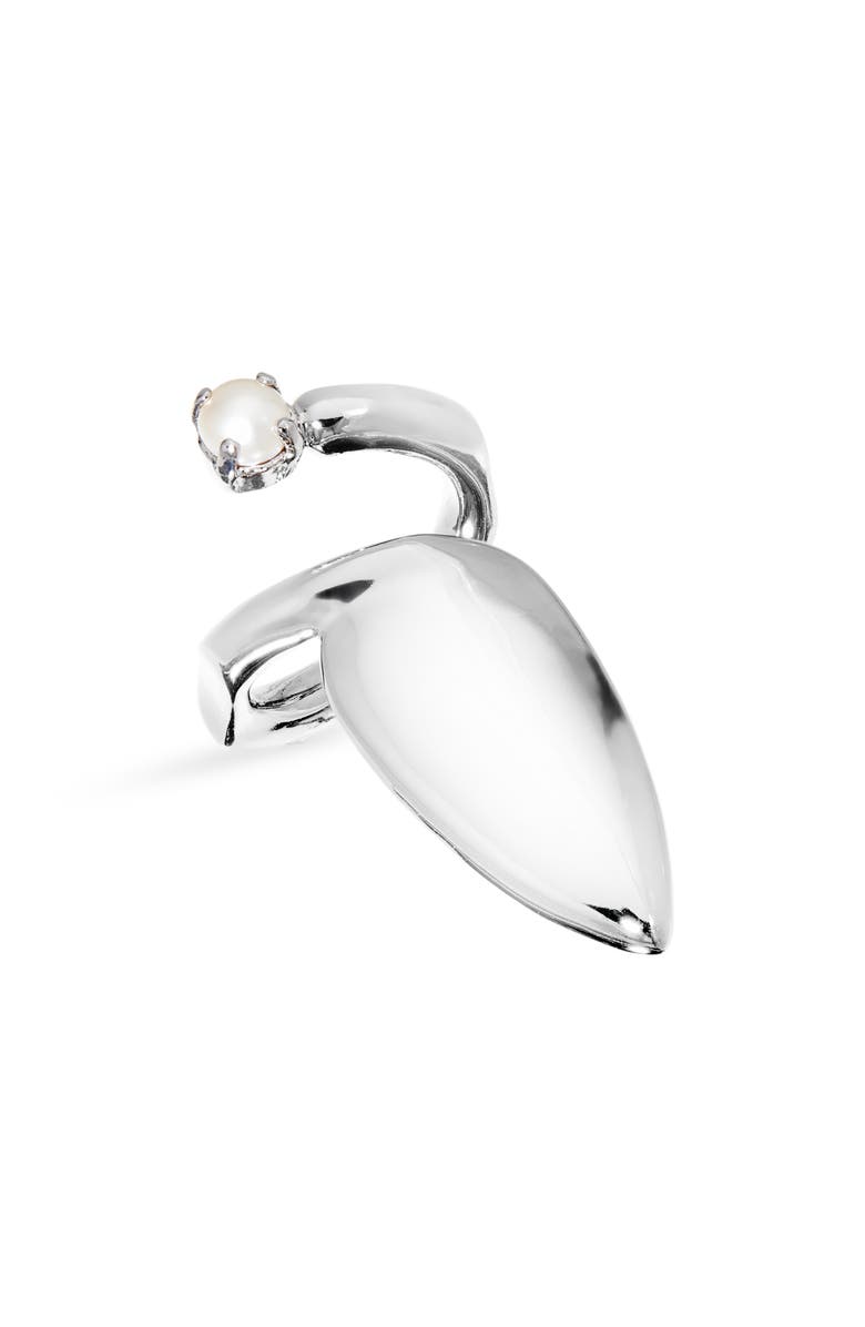 Justine Clenquet Luce Faux Pearl Nail Ring, Main, color,