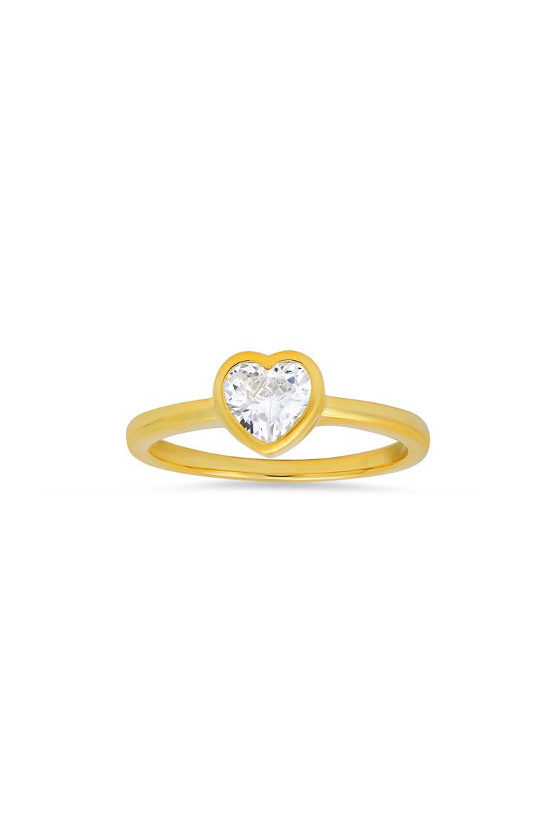 Sterling Silver Bezel Set Heart Ring, Main, color, GOLD