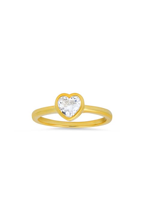 Sterling Silver Bezel Set Heart Ring