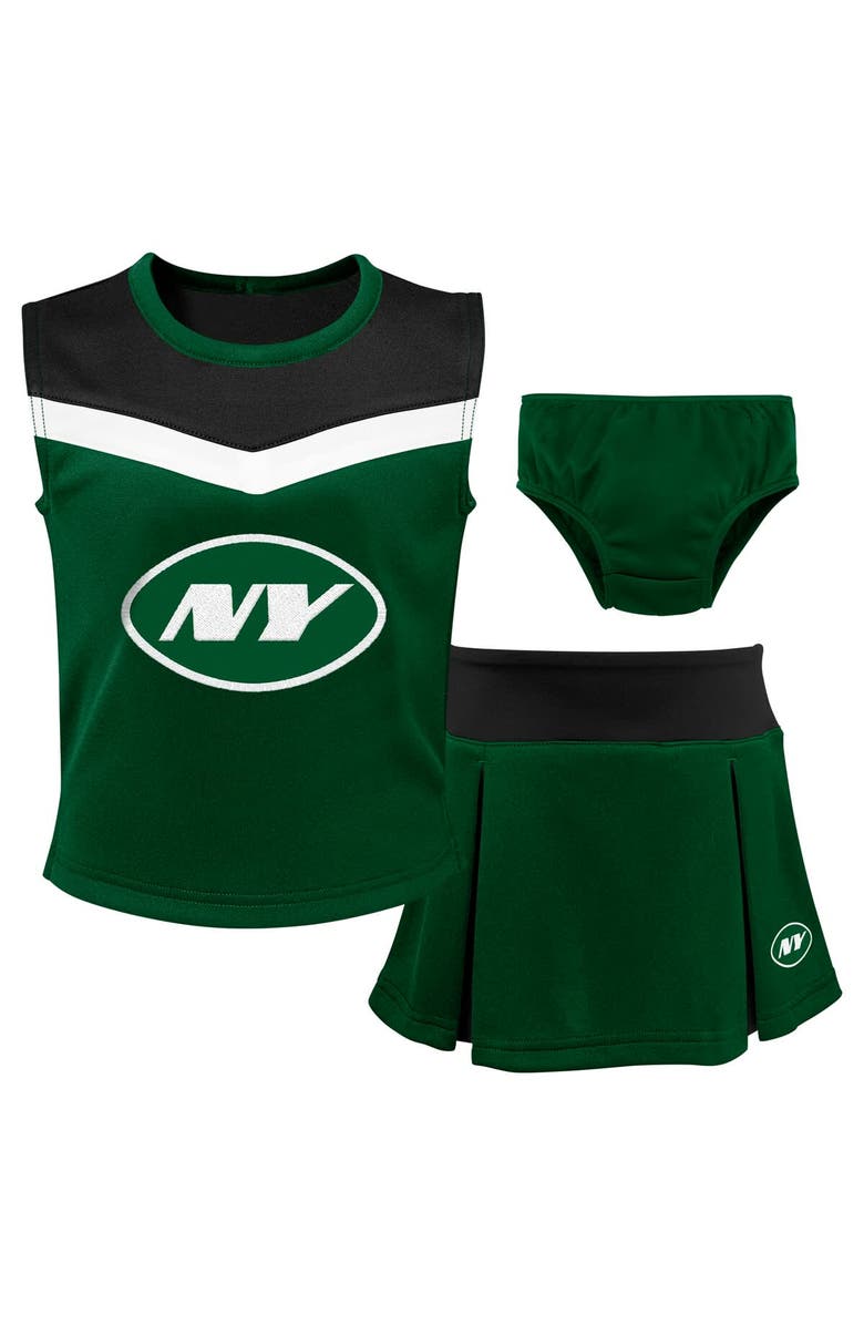 Outerstuff Girls Preschool Green New York Jets Spirit Cheerleader Two-Piece Set with Bloomers, Main, color, Green
