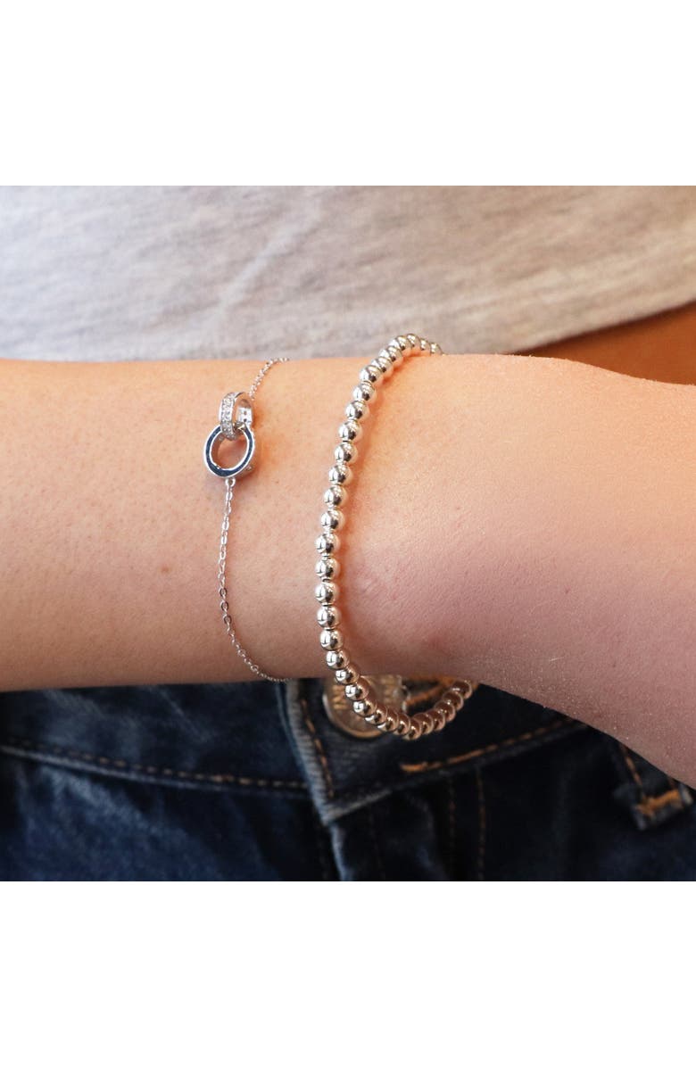 The Lovery Fine Jewelry Interlocking CZ Bracelet, Alternate, color, Sterling Silver