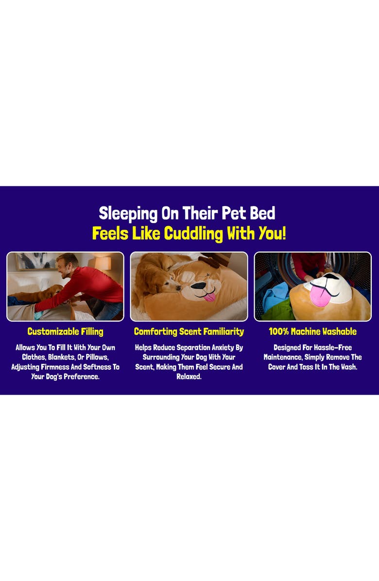 Happy Nappers Biscuit The Beige Dog, Medium, 30x20 Inch Bed Case, Alternate, color, Beige