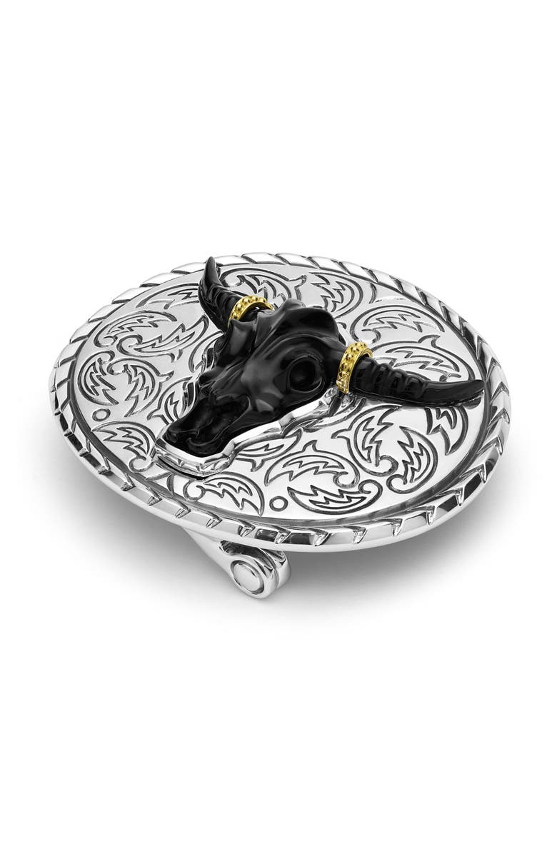 LAGOS Men's Anthem Longhorn Belt Buckle, Alternate, color, Two Tone