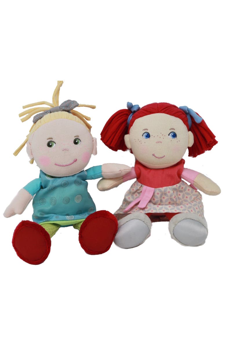 HABA Mirle Soft 8" Plush Doll in Gift Tin, My First Baby Doll for Toddlers 1-3, Perfect Small Plush Toys and Baby Shower Gift, Alternate, color, Multi