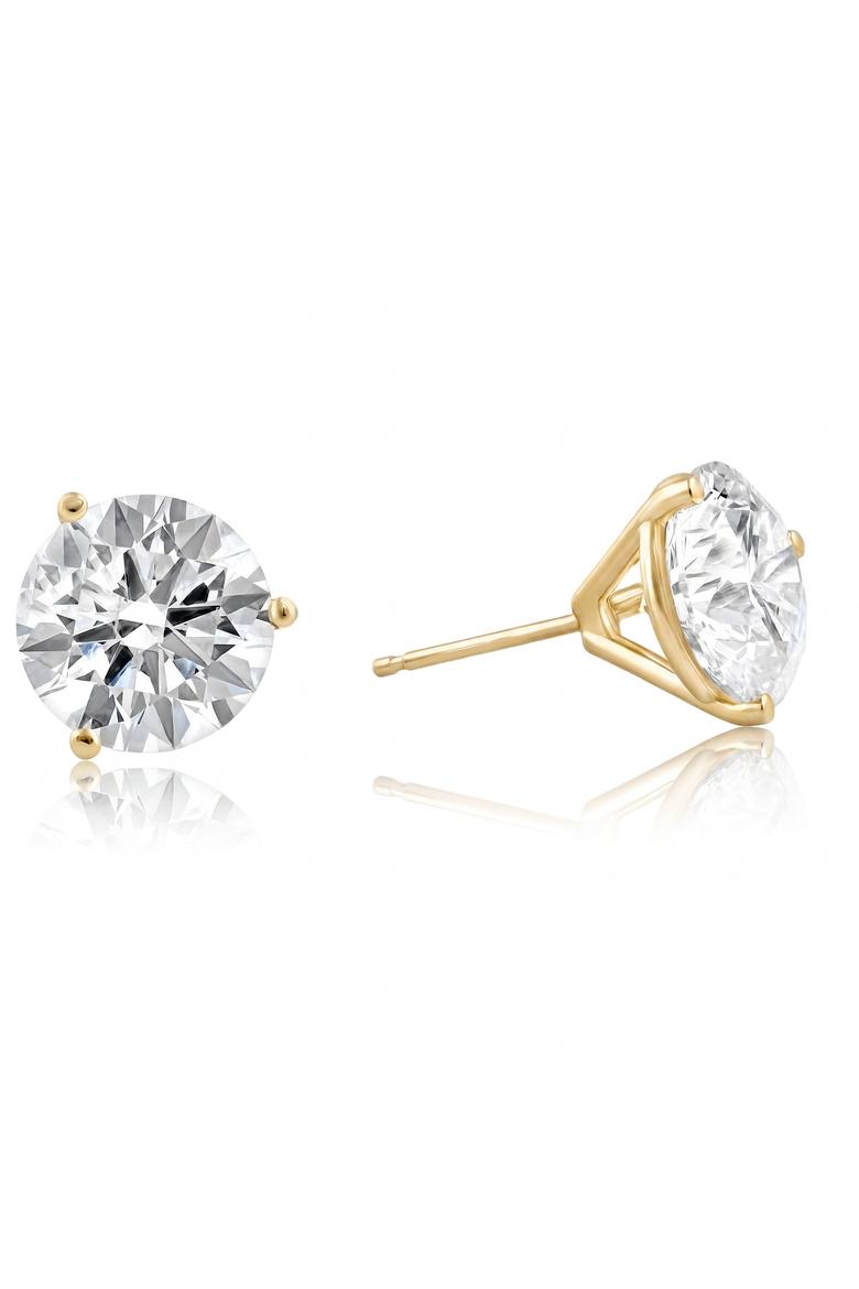 Certified 8 Ct tw 14k Gold Lab Grown Round-Cut Diamond Martini Studs, Alternate, color, 14k Yellow Gold
