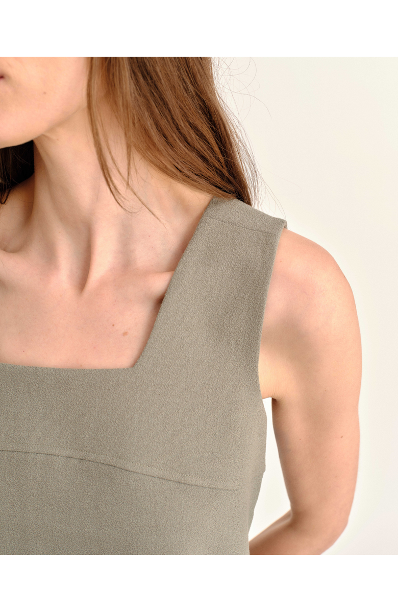 Cartolina James Pebbled Crepe Tank, Alternate, color, Moss