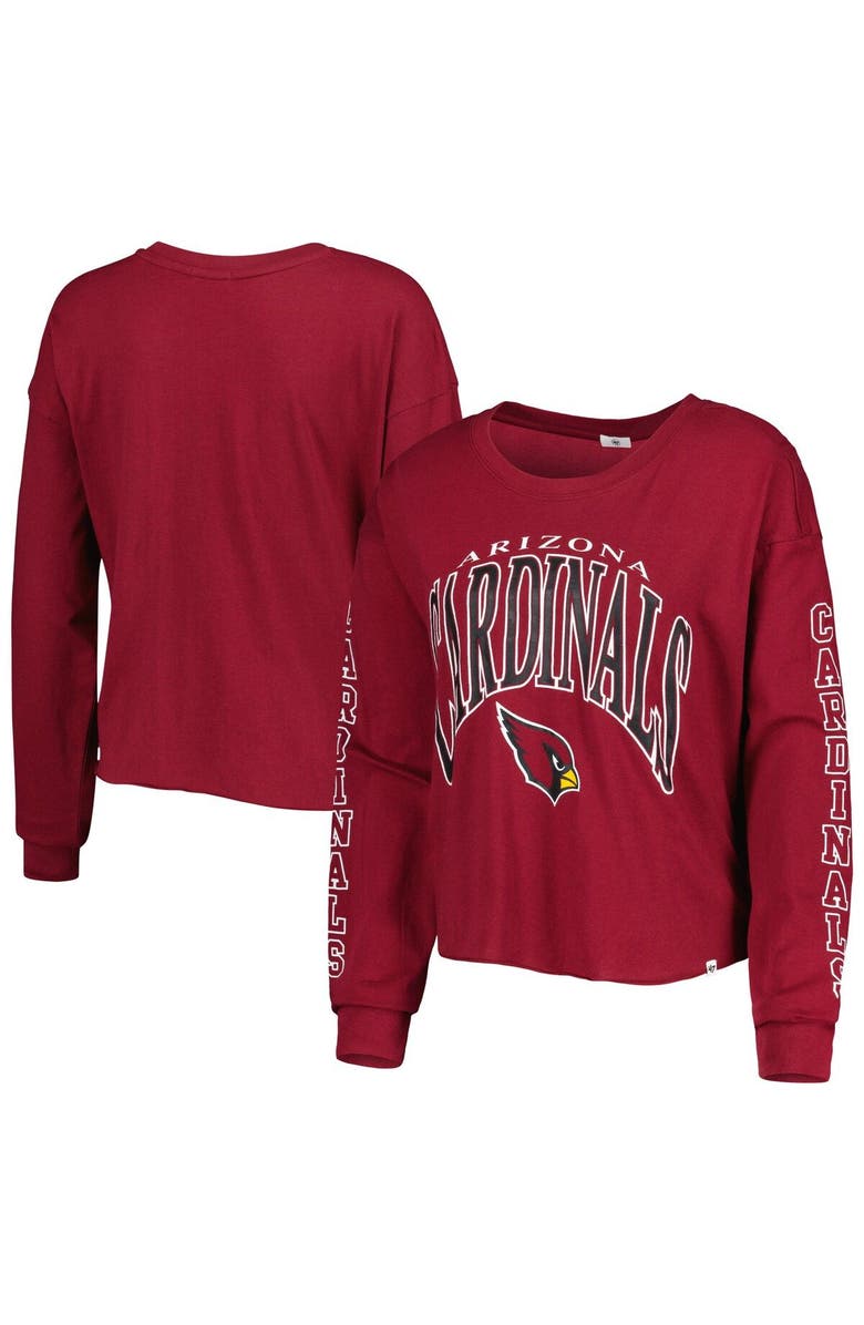 '47 Women's '47 Cardinal Arizona Cardinals Skyler Parkway Cropped Long Sleeve T-Shirt, Main, color, Cardinal