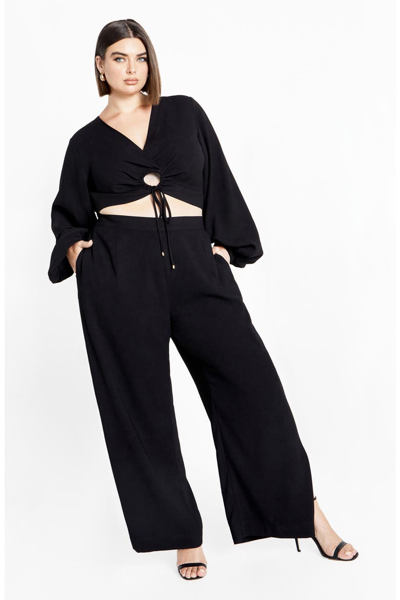 Selene Keyhole Crop Top, Alternate, color, BLACK