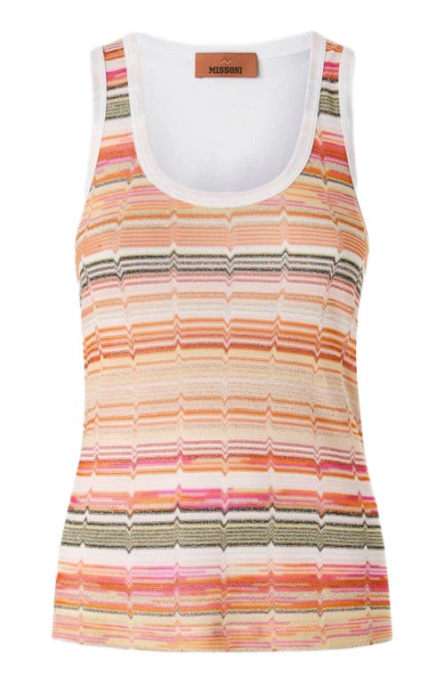 MISSONI MISSONI TANK TOP WITH KNITTED INSERT IN GREEK LAMÉ MOTIF