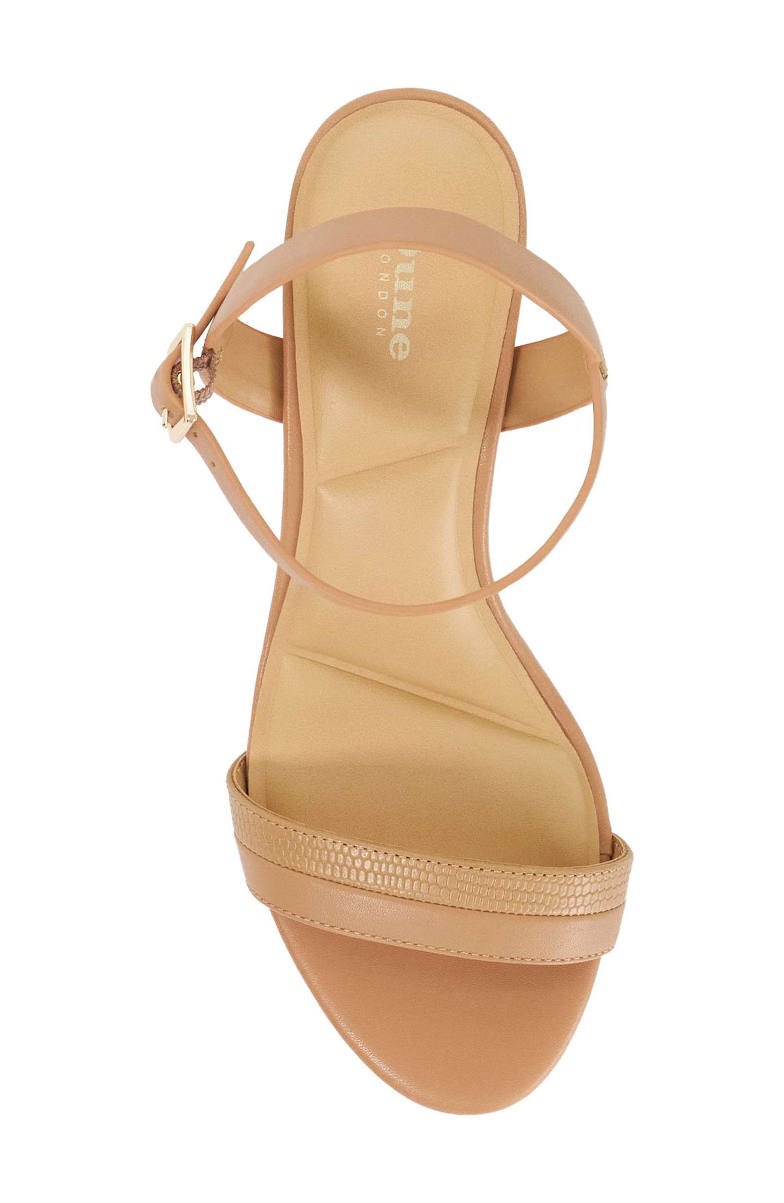 Dune London Jaycie Ankle Strap Sandal, Alternate, color, Caramel