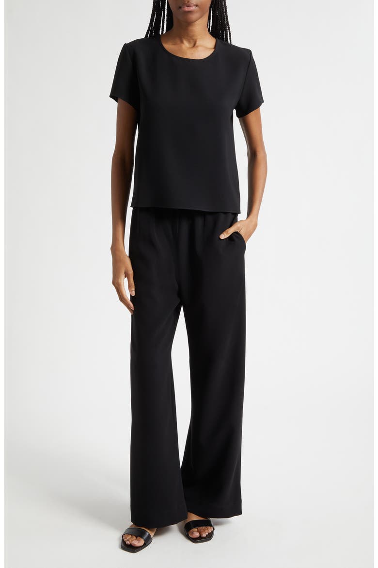 Arielle Crepe Wide Leg Pants, Alternate, color, BLACK