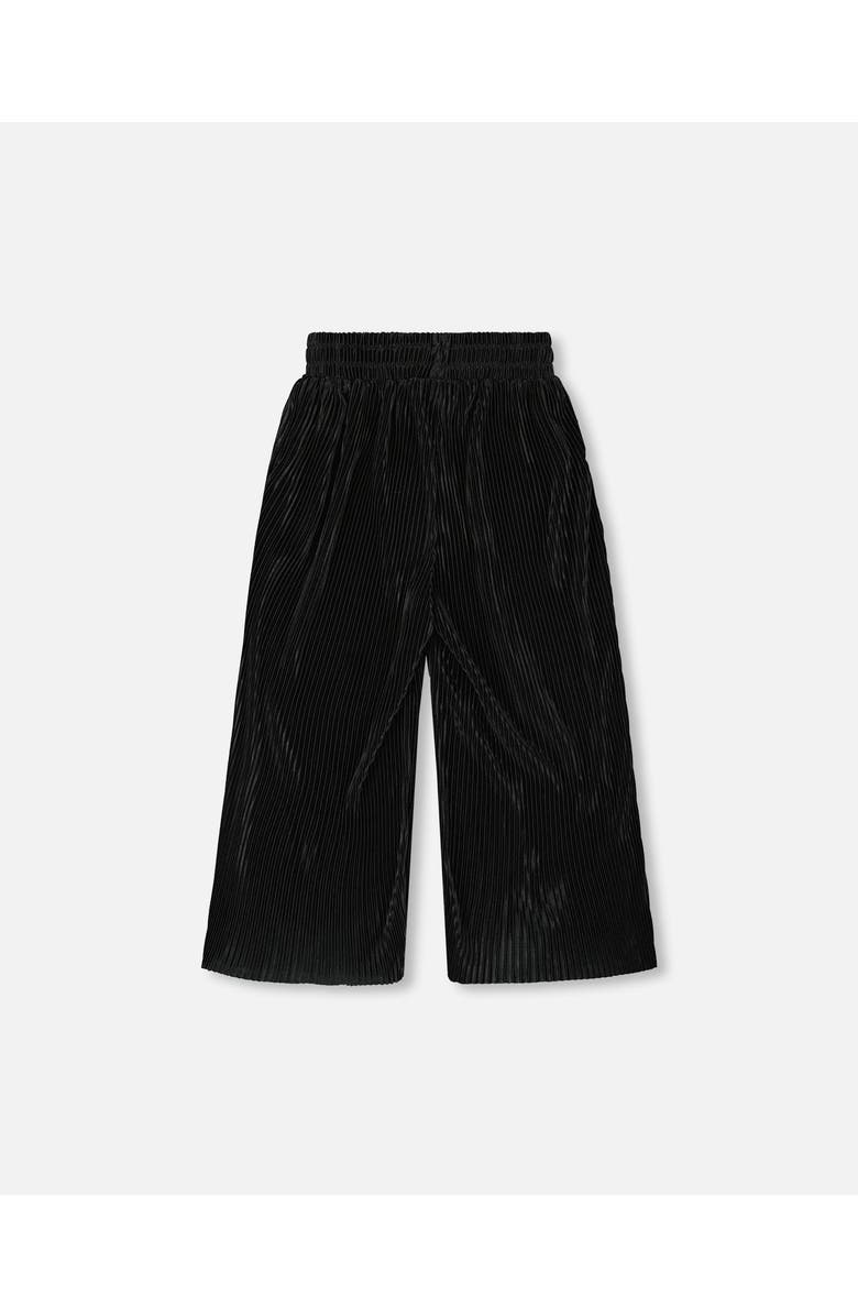 Deux par Deux Wide Leg Pleated Pants, Alternate, color, Black