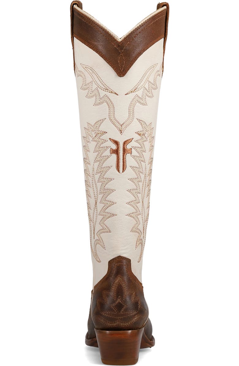 Frye Sacha Knee High Western Boot, Alternate, color, Toffee White