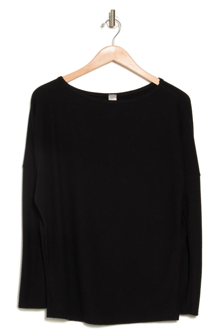 Boatneck Dolman Sweater, Alternate, color, BLACK PRINT 1