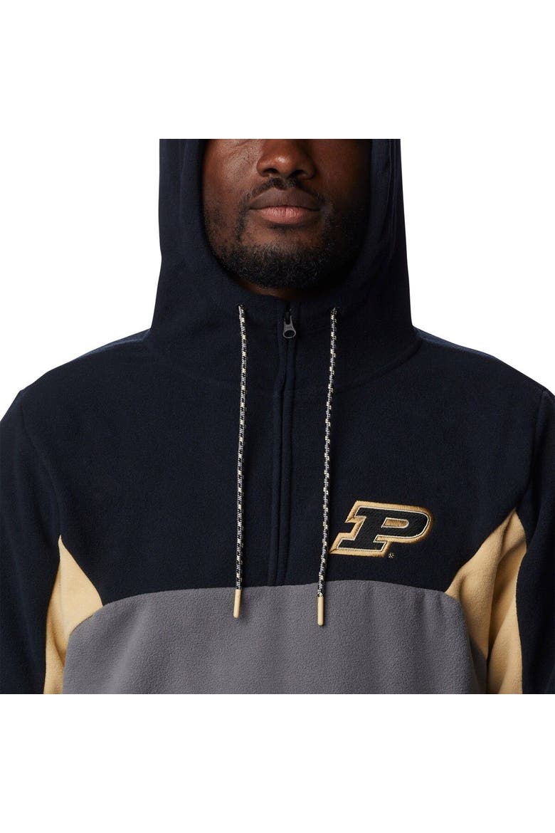 Men's Columbia Charcoal Purdue Boilermakers Lodge Quarter-Zip Hoodie, Alternate, color, Charcoal