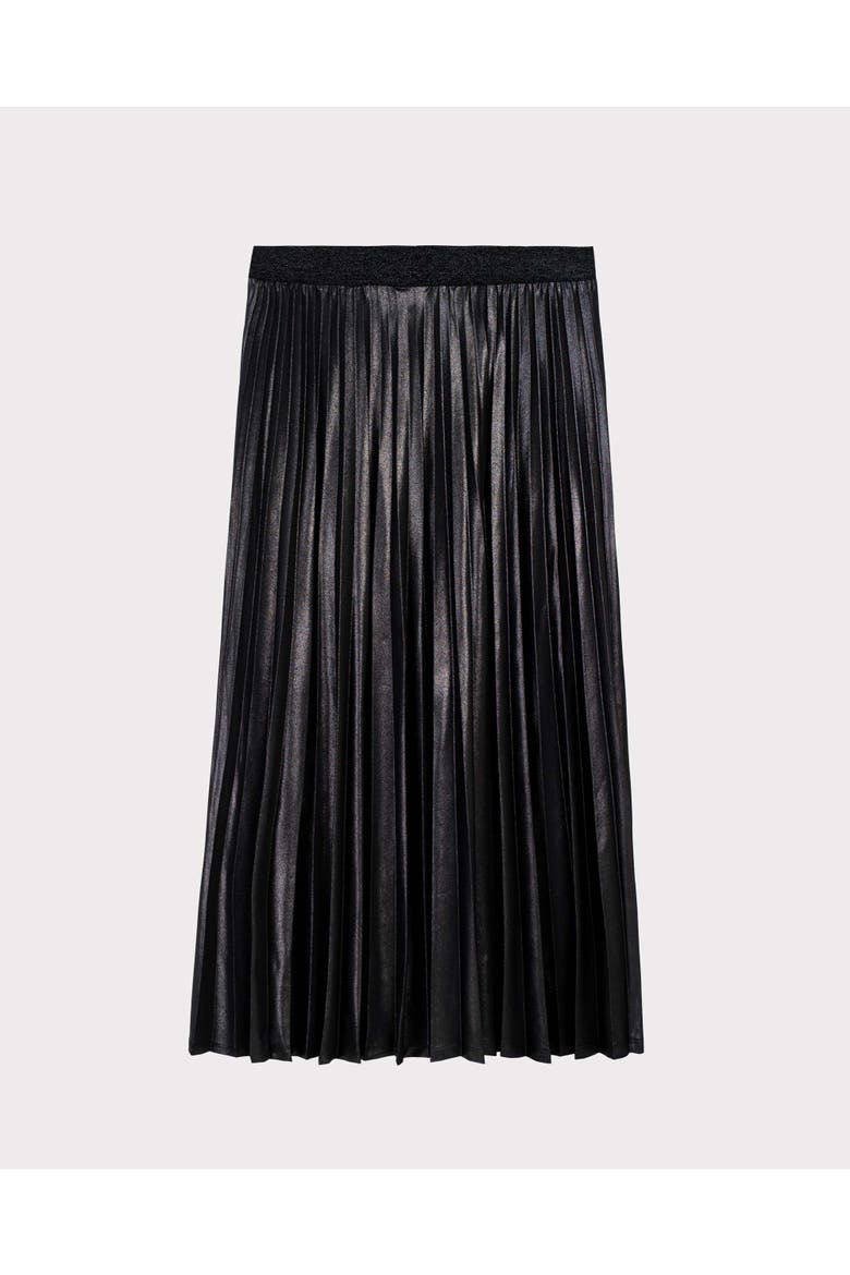 Metallic Full Pleated Skirt, Alternate, color, Charcoal Shimmer