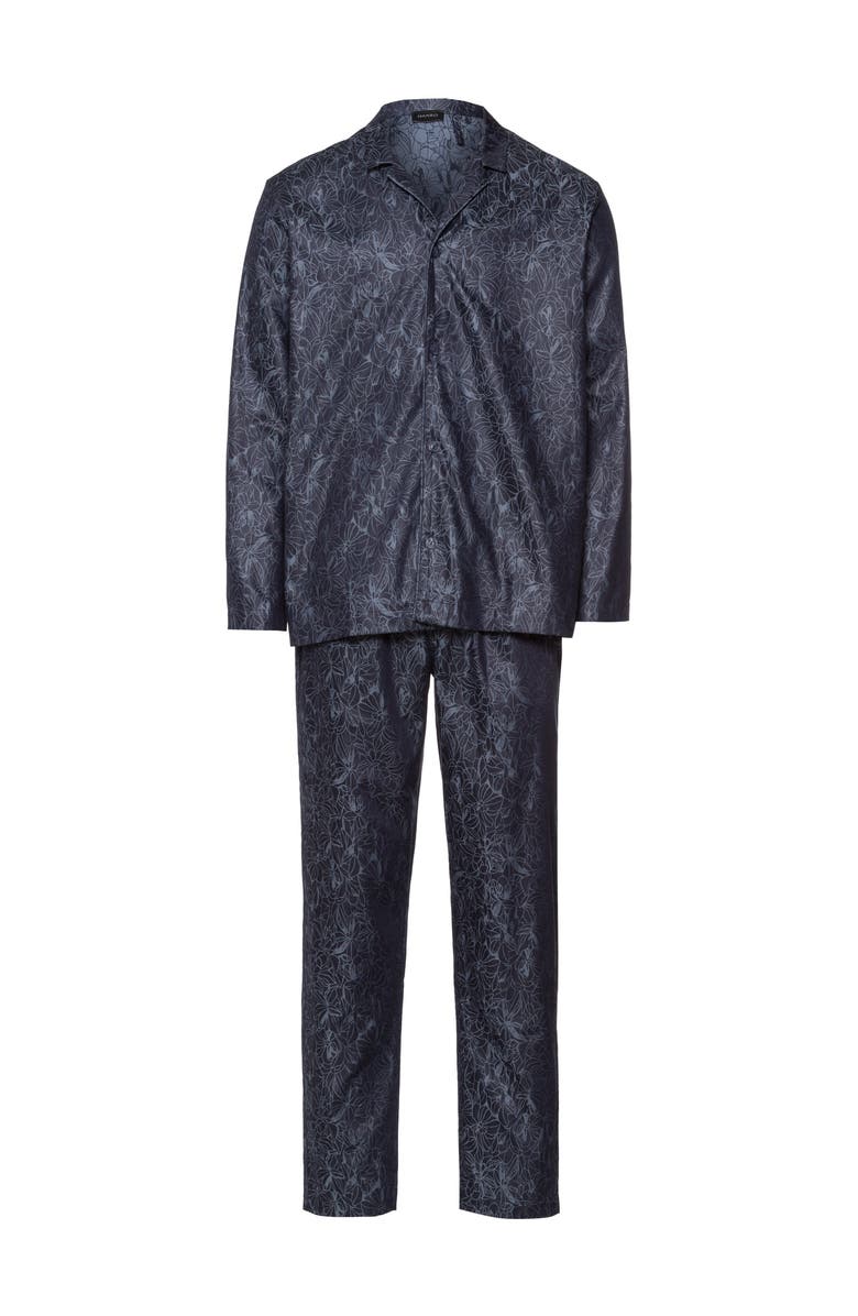 Hanro Selection Satin Cotton Pajama Set, Main, color, Nightshade