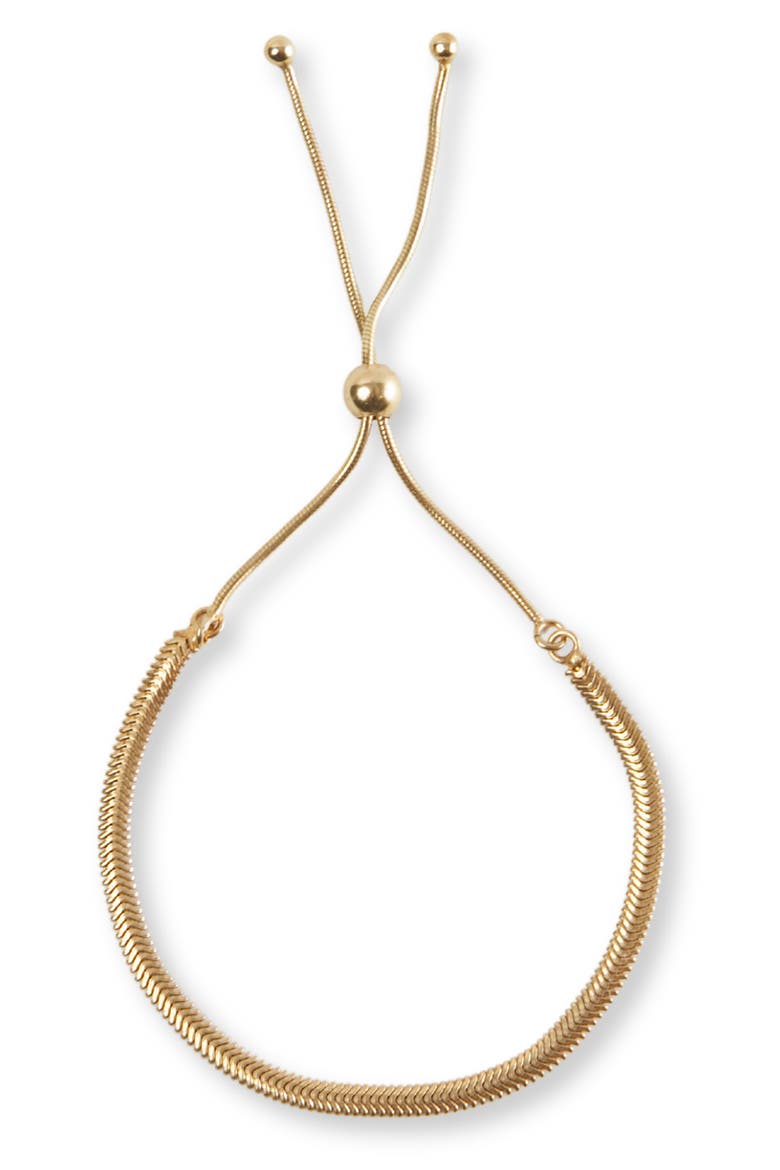 Snake Chain Slider Bracelet, Main, color, GOLD