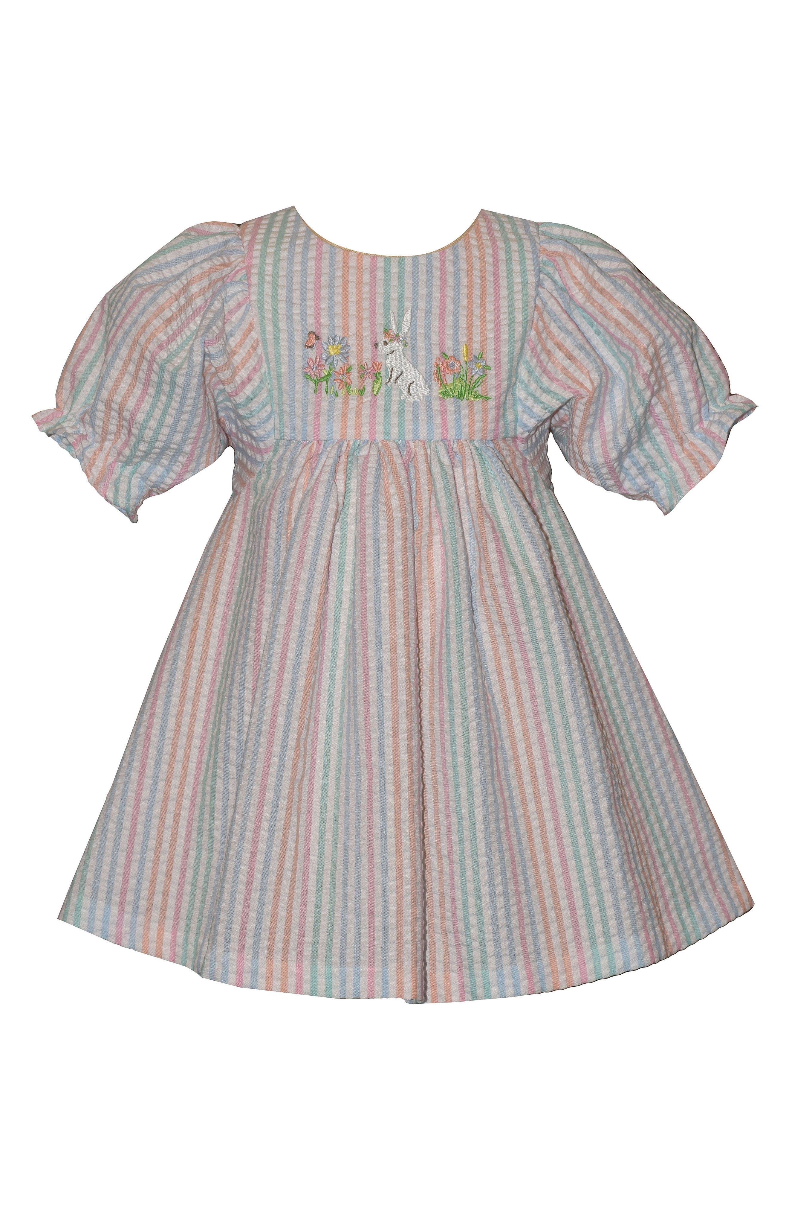 Iris & Ivy Embroidered Bunny Seersucker Dress