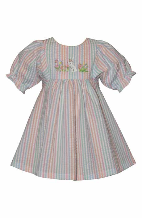 Iris & Ivy Embroidered Bunny Seersucker Dress