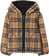 Burberry Reversible Check Fleece Hooded Jacket