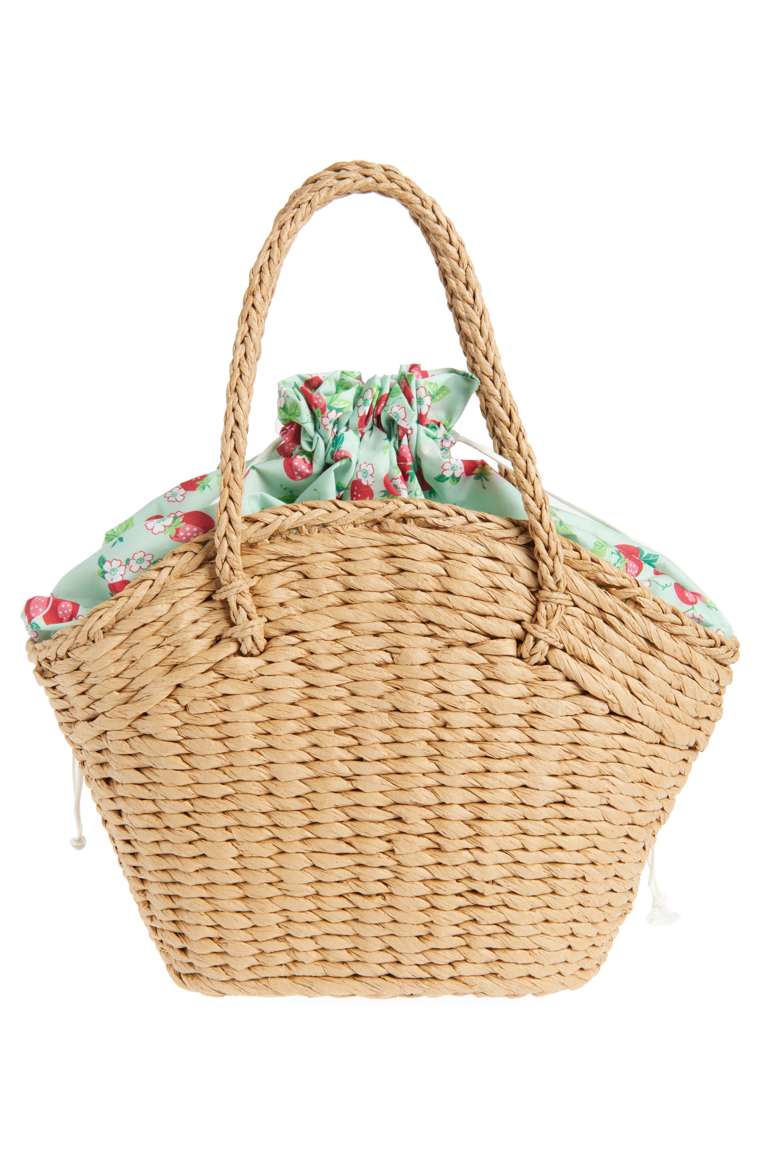 Ruby & Ry Kids' Strawberry Straw Handbag, Alternate, color, Natural Multi