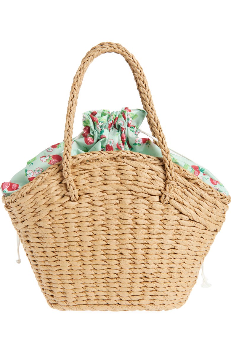 Ruby & Ry Kids' Strawberry Straw Handbag, Alternate, color, Natural Multi
