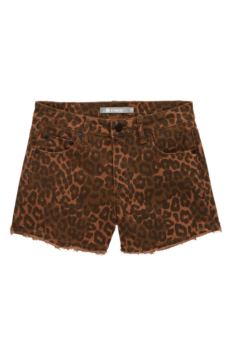 Tractr Leopard Print Shorts, Main, color, 