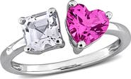 DELMAR Lab Created Pink Sapphire & Lab Created White Sapphire Ring
