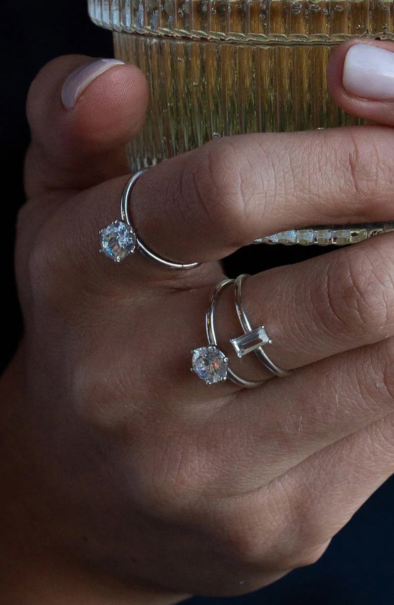 Bearfruit Jewelry Sterling Silver Cici Ring Dainty Crystal Ring Trendy, Alternate, color, Silver