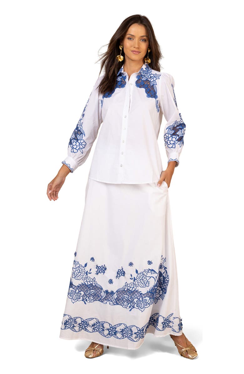 Hale Bob Vesper Poplin Shirt, Alternate, color, Blue