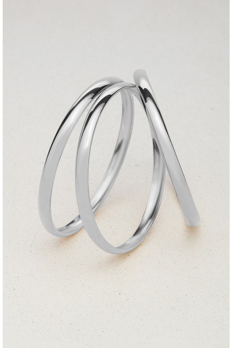 Augustine Set of 3 Bangles, Alternate, color, SILVER