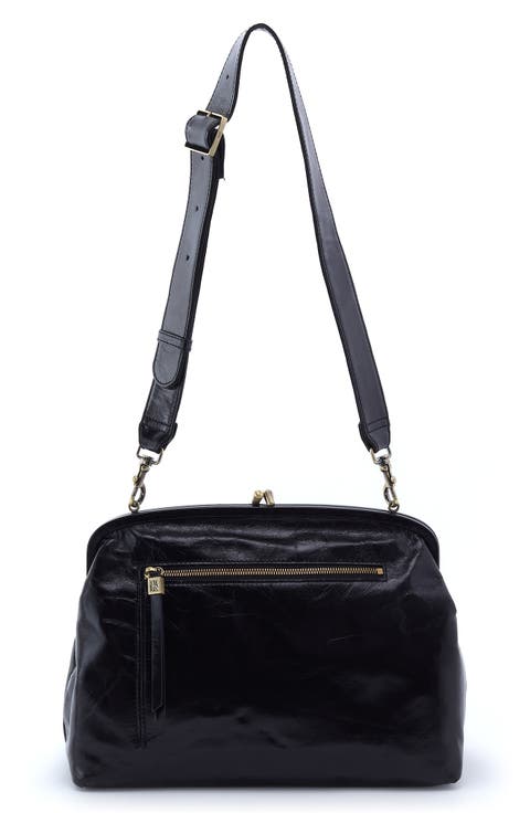 Alba Frame Large Leather Shoulder Bag