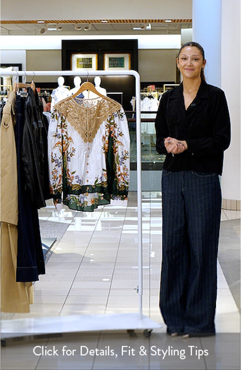 Sand Nature Lace Yoke Button-Up Shirt, sales video thumbnail