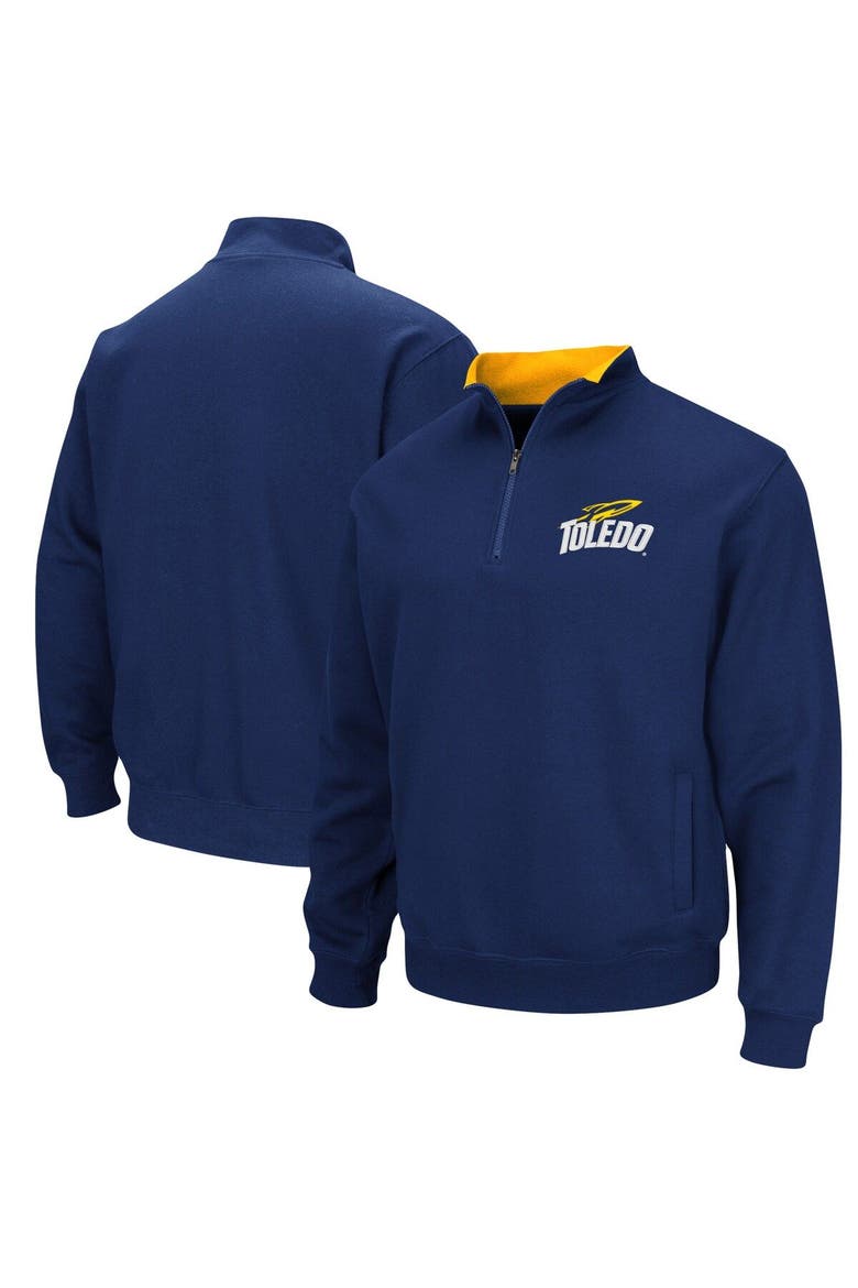 Men's Colosseum Navy Toledo Rockets Tortugas Logo Quarter-Zip Jacket, Main, color, Navy