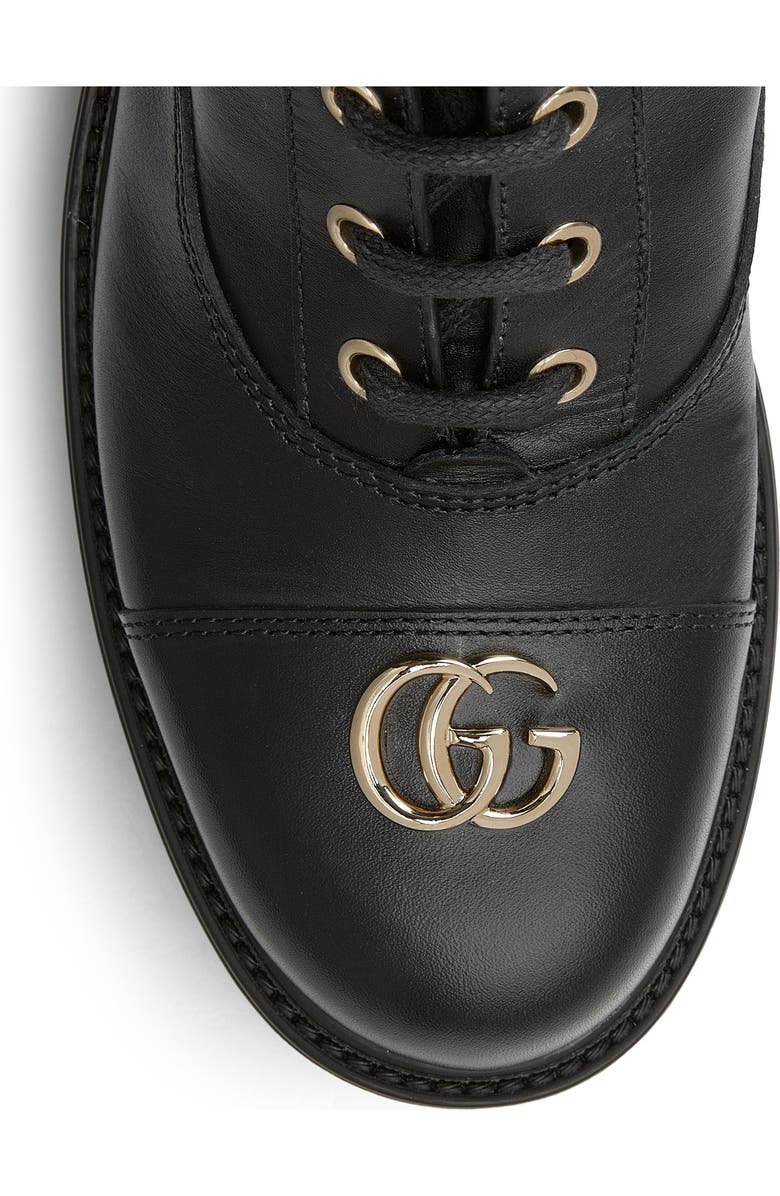 Gucci GG Lug Sole Combat Boot, Alternate, color, 001 Black/Black
