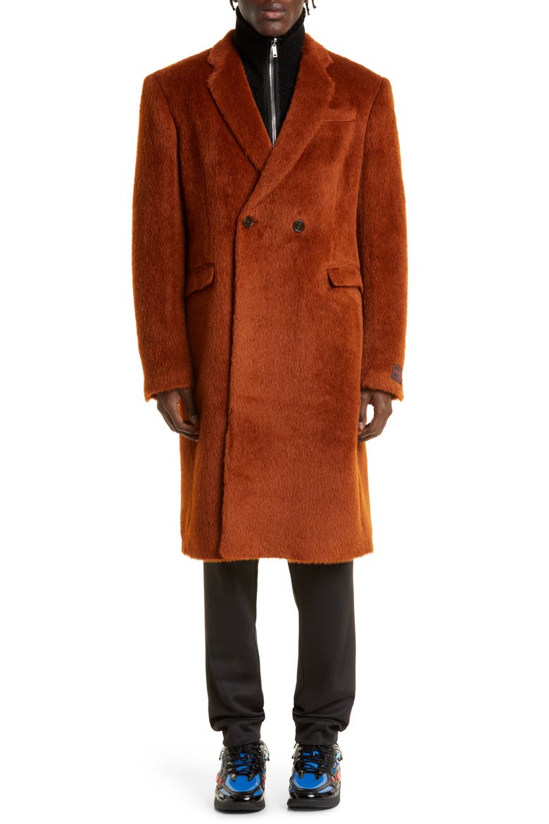 Classic Double Breasted Alpaca & Wool Coat, Main, color, BROWN 0060