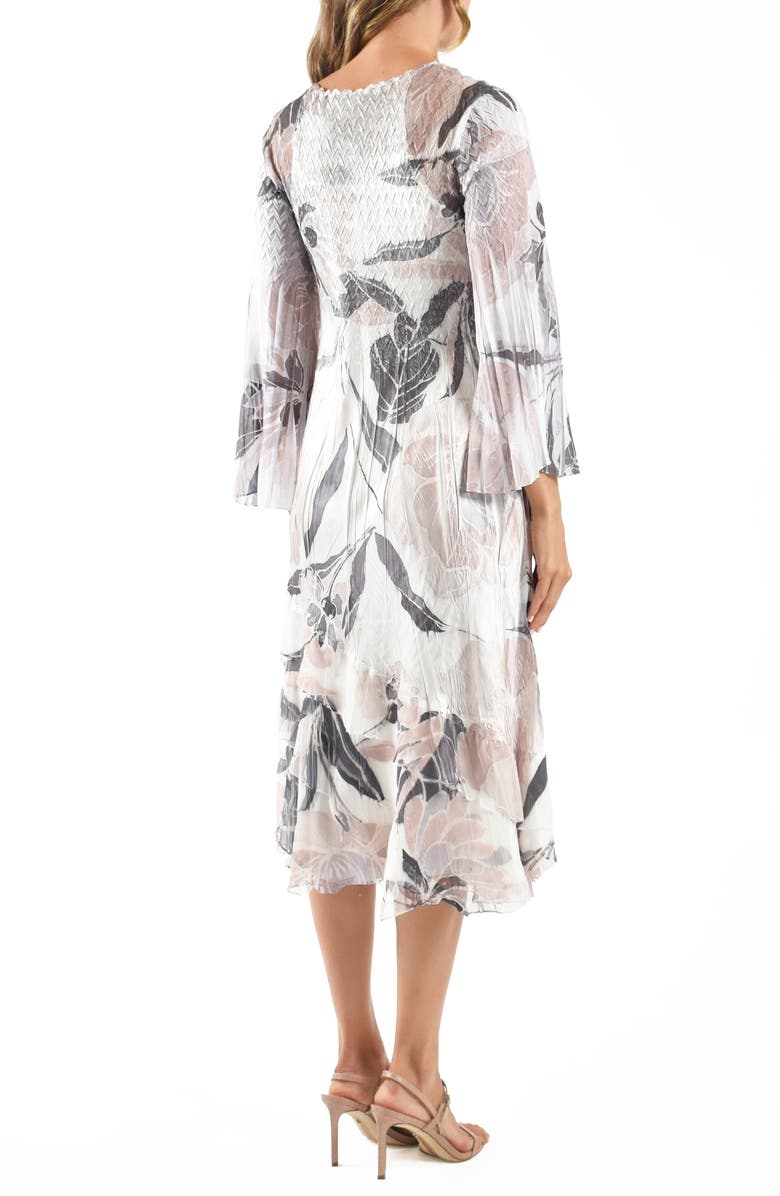 Komarov Chiffon Bell Sleeve Cocktail Dress, Alternate, color, Desert Flora