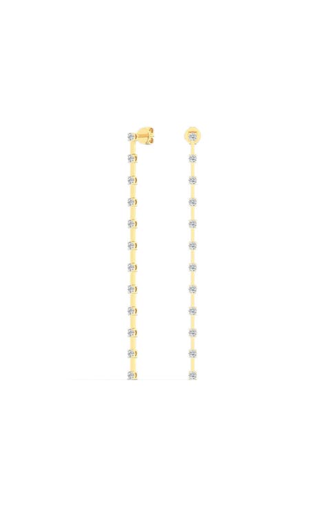 Long Orbit Drop Lab Diamond in 14K Gold