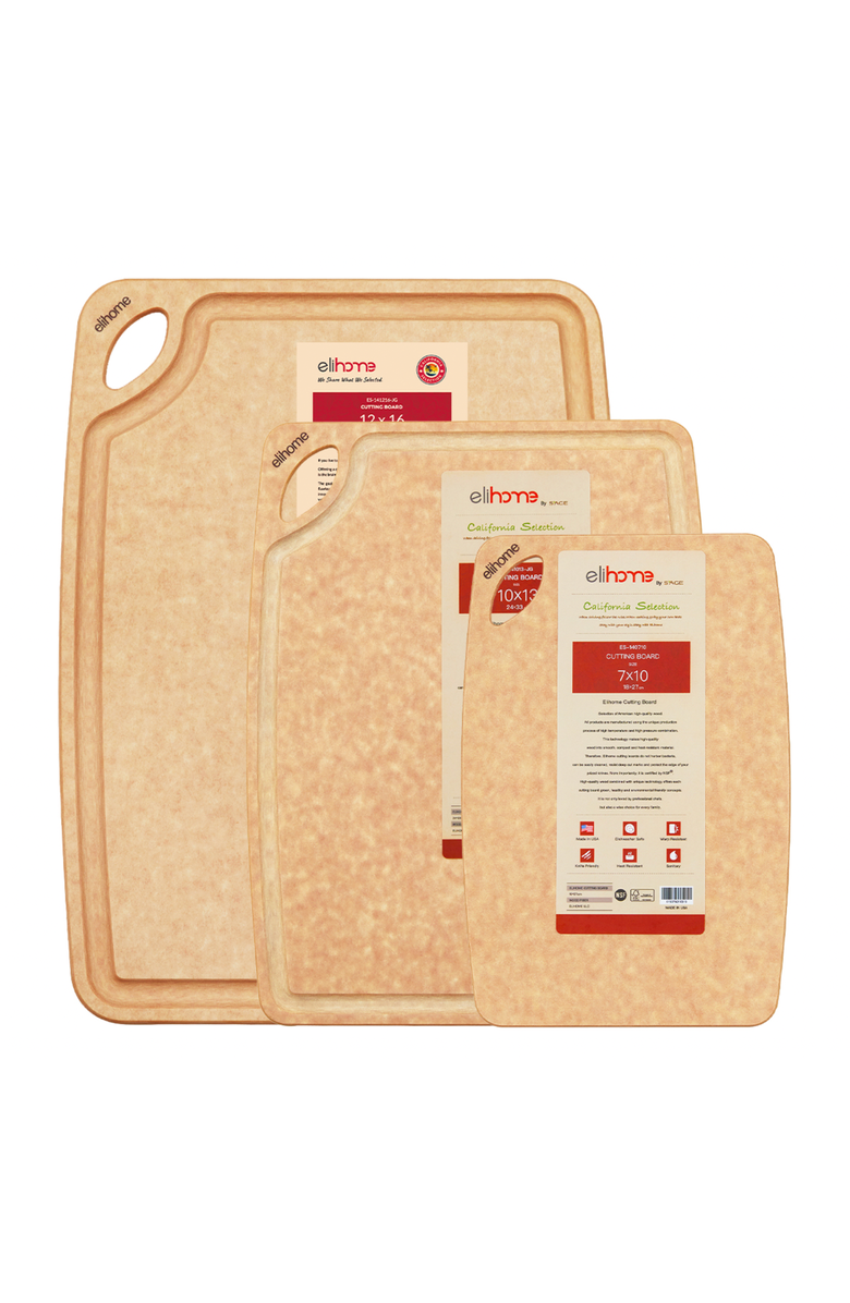 Eli Home Classic Series 3 Piece Cutting Board Set, Main, color, Brown