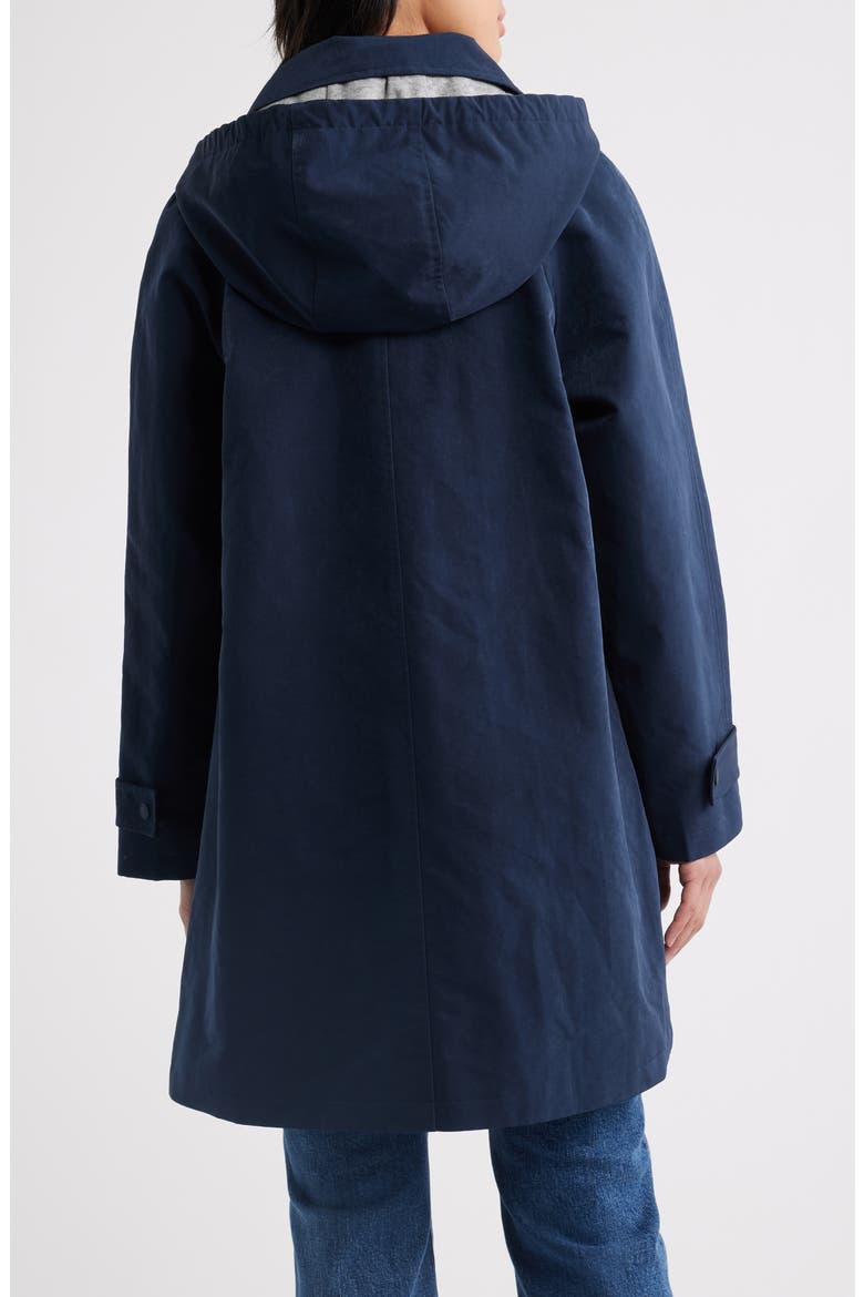 Flared Hooded Raincoat, Alternate, color, NAVY