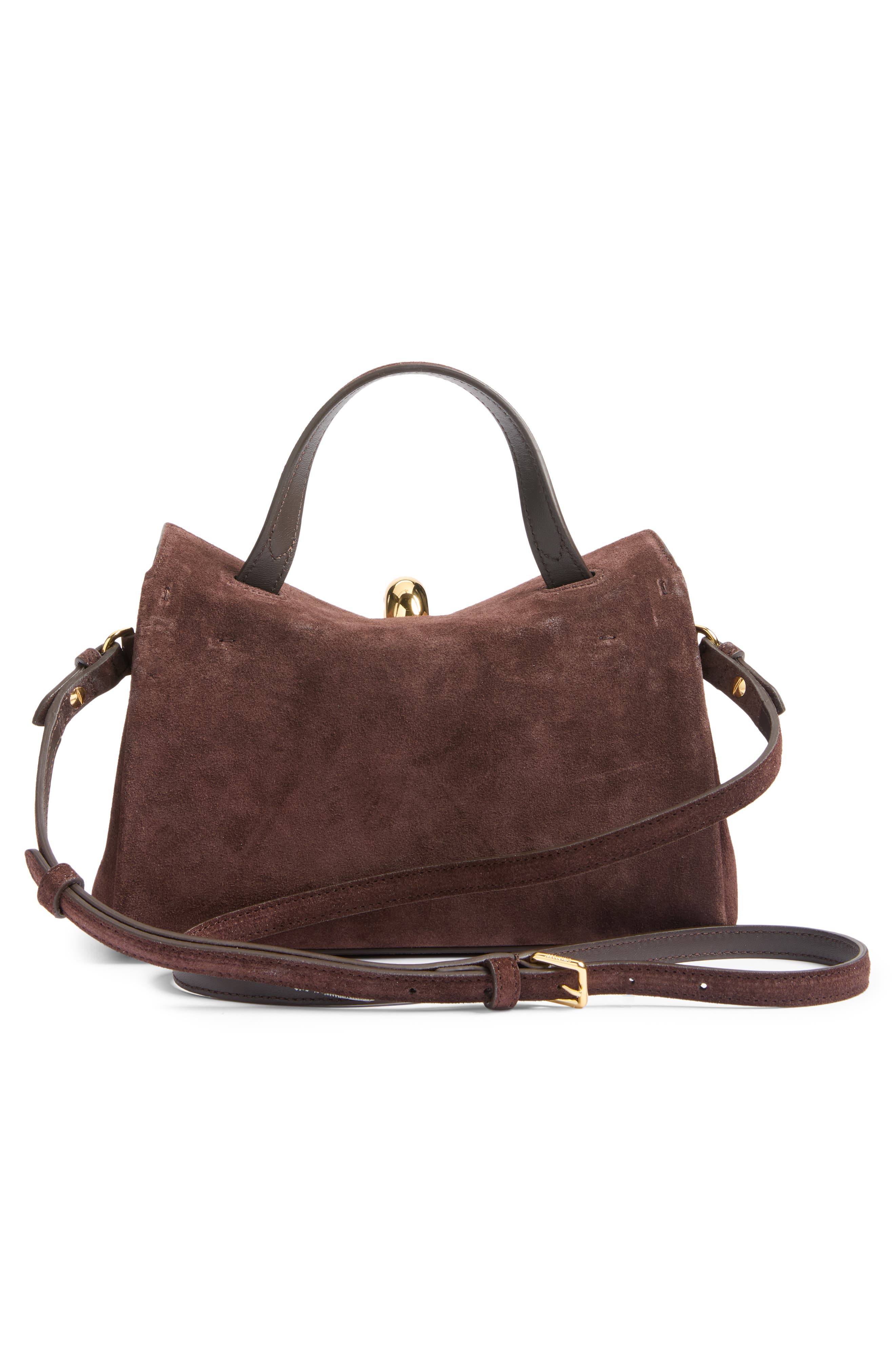 Le Petit Valerie Leather Top Handle Bag, Alternate, color, MEDIUM BROWN 855